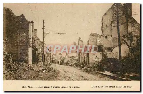 Ansichtskarte AK Reims Rue Dieu Lumiere apres la guerre