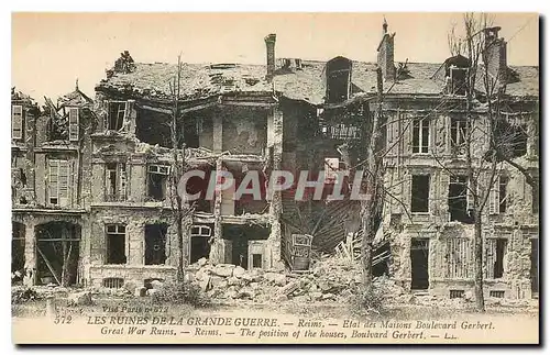 Cartes postales Les Ruines de la Grande Guerre Reims Etat des Maisons Boulevard Gerbert