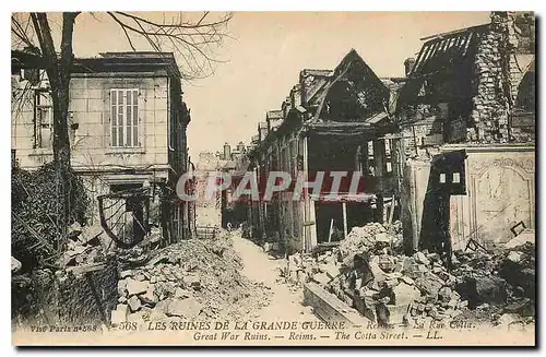 Cartes postales Les Ruines de la Grande Guerre Reims la Rue Cotta