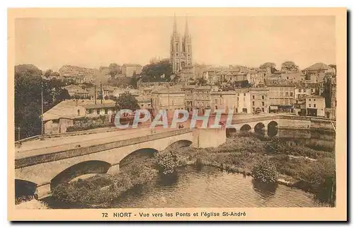 Ansichtskarte AK Niort vue vers les Ponts et l'eglise St Andre