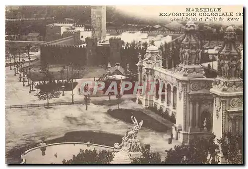 Cartes postales Marseille Exposition Coloniale 1922 Grand Palais et Palais du Maroc