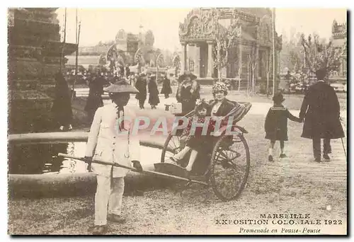 Cartes postales Marseille Exposition Coloniale 1922 Promenade en Pousse Pousse