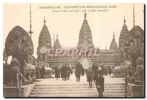 Ansichtskarte AK Marseille Exposition Coloniale 1922 Grand Palais de l'Indo-Chine Allee Centrale