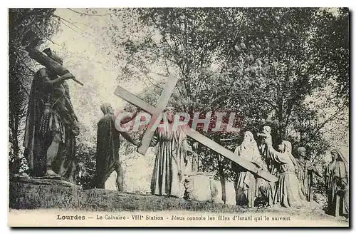 Cartes postales Lourdes Le Calvaire VIII Station Jesus console les filles d'Israel qui le survent