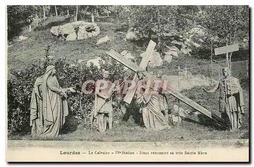 Cartes postales Lourdes Le Calvaire IV Station Jesus rencontre sa tres Sainte Mere