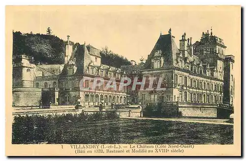 Cartes postales Villandry I et L Le Chateau Cote Nord Ouest