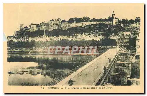 Ansichtskarte AK Chinon Vue generale du Chateau et du Pont