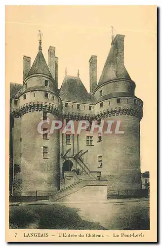 Cartes postales Langeais L'Entree du Chateau Le Pont Levis