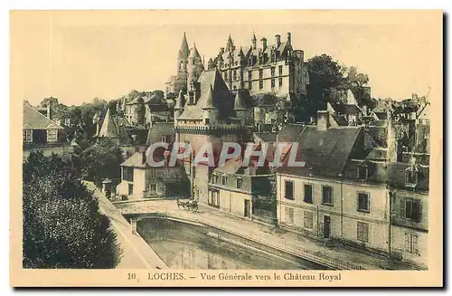 Ansichtskarte AK Loches Vue generale vers le Chateau Royal