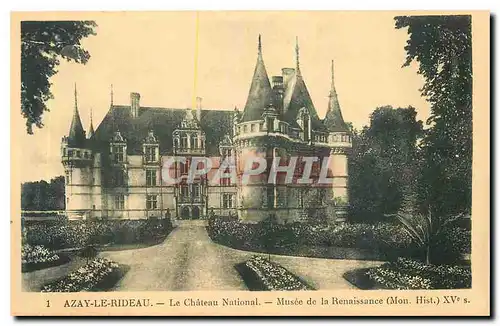 Cartes postales Azay le Rideau Le Chateau National Musee de la Renaissance Mon hist