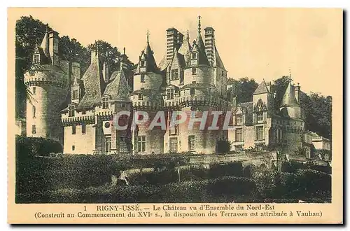 Cartes postales Rigny Usse Le Chateau vu d'Ensemble du Nord Est