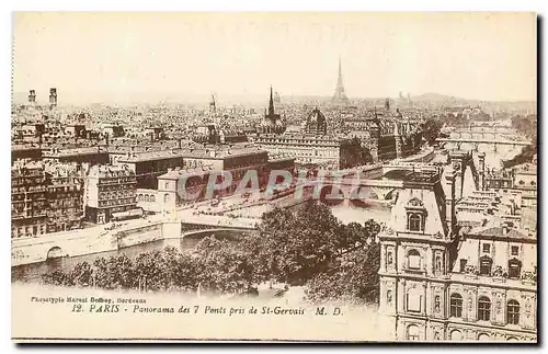 Cartes postales Paris Panorama des 7 Ponts pris de St Gervais