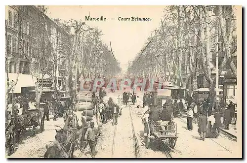 Cartes postales Marseille Cours Belsunce Attelages