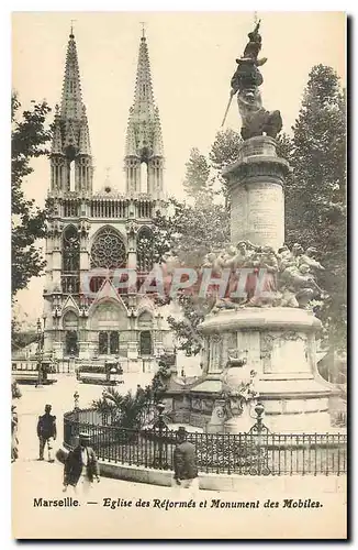 Ansichtskarte AK Marseille Eglise des Reformes et Monument des Mobiles