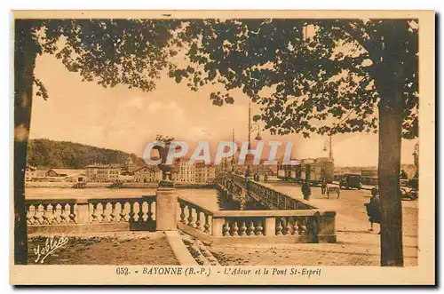 Ansichtskarte AK Bayonne B P L'Adour et le Pont St Esprit