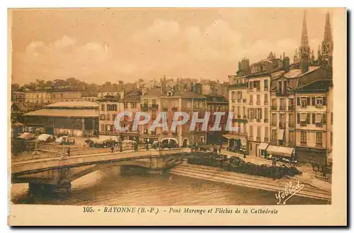 Ansichtskarte AK Bayonne B P Pont Marengo et Fleches de la Cathedrale