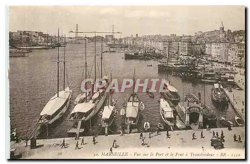 Cartes postales Marseille Vue sur le Port et le Point a Transbordeur Bateaux