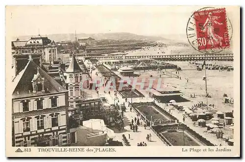 Ansichtskarte AK Trouville Reine des Plages La Plage et les Jardins