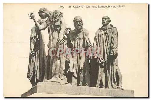 Cartes postales Calais Les six Bourgeois par Rodin