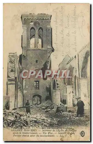 Cartes postales Guerre 1914-1915 Interieur de l'Eglise de Pervyse apres le bombardement