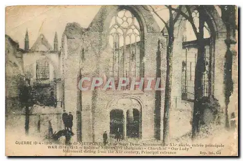 Ansichtskarte AK Guerre 1914-1915 Ruines de Nieuport Eglise Notre Dame entree principale