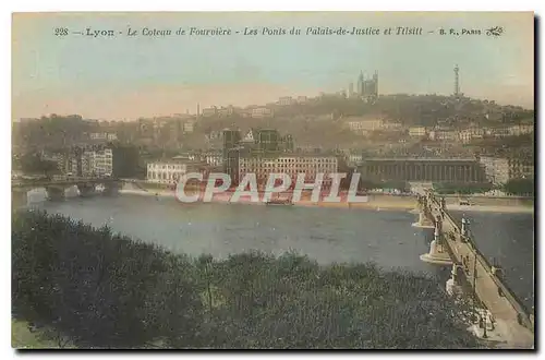 Ansichtskarte AK Lyon Le Coteau de Fourviere Les Ponts du Palais de Justice et Tilsitt