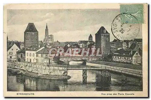 Ansichtskarte AK Strasbourg Vue prise des Ponts Couverts