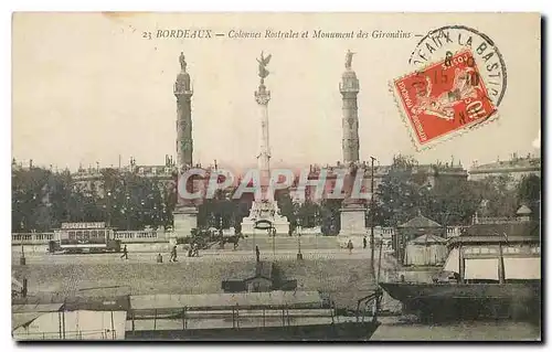 Cartes postales Bordeaux Colonne rostrales et Monument des Girondins