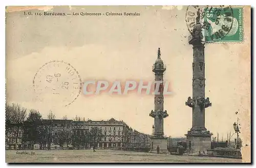 Cartes postales Bordeaux Les Quinconces Colonnes Rostrales