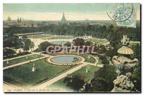 Cartes postales Paris Vue sur le Jardin des Tuileries