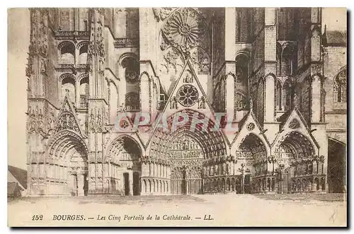 Ansichtskarte AK Bourges Le Cinq Portail et la Cathedrale