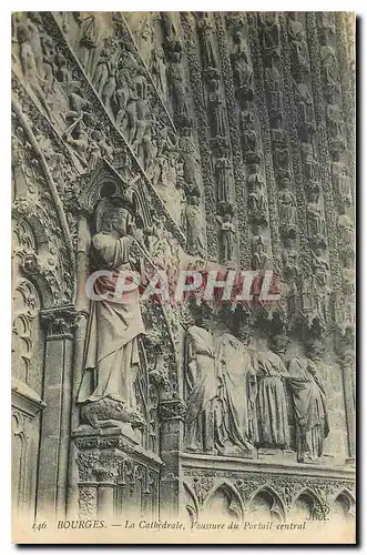 Cartes postales Bourges La Cathedrale Voussure du Portail central