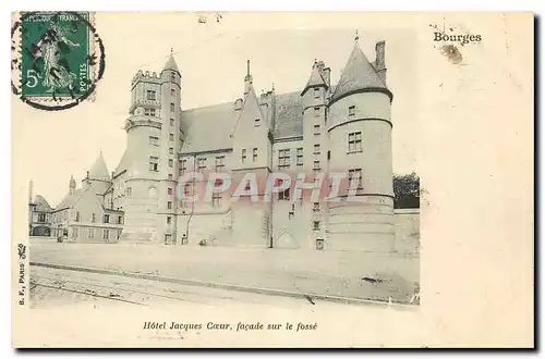 Cartes postales Bourges Hotel Jacques Coeur facade sur le fosse