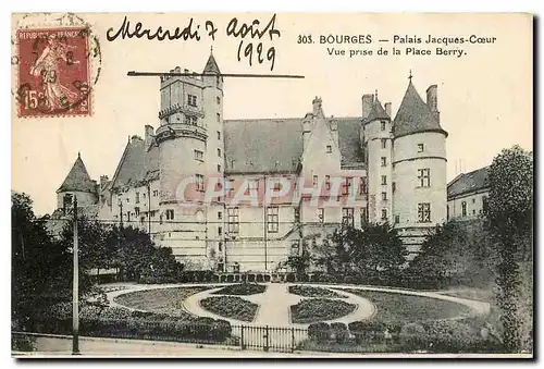 Cartes postales Bourges Palais Jacques Coeur Vue prise de la Place Berry