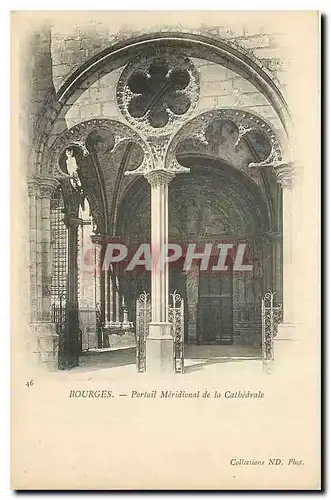 Ansichtskarte AK Bourges Portail Meridional de la Cathedrale