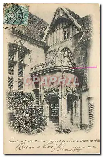 Cartes postales Beauvais Escalier Renaissance dependant d'une ancienne Maison canoniale