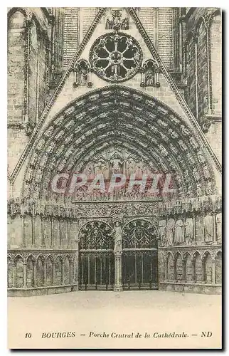 Ansichtskarte AK Bourges Porche central de la Cathedrale