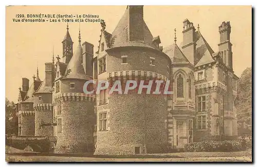Ansichtskarte AK Bonnetable Sarthe Le Chateau Vue d'ensemble Les 4 Tours et la Chapelle