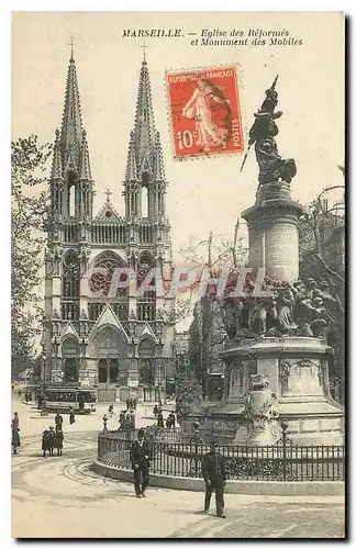 Cartes postales Marseille Eglise des Reformes et Monument des Mobiles