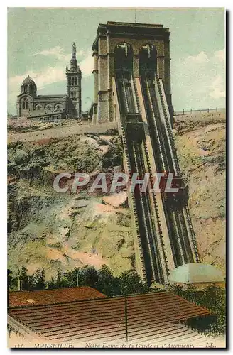 Cartes postales Marseille Notre Dame de la Garde et l'Ascenseur