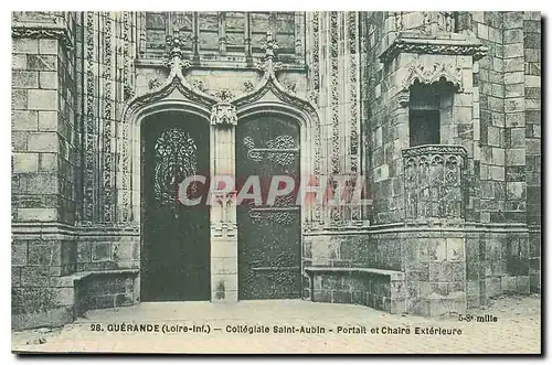 Cartes postales Guerande Loire Inf Collegiale Saint Aubin Portail et Chaire Exterieure