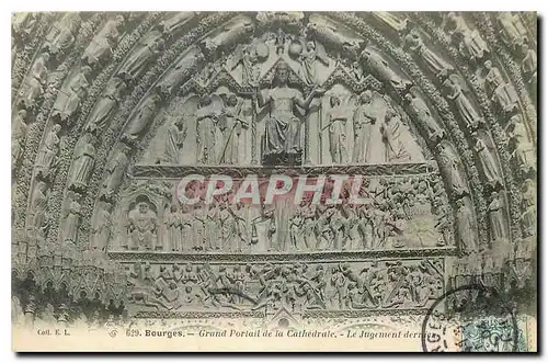 Cartes postales Bourges Grand Portail de la Cathedrale Le Jugement dernier