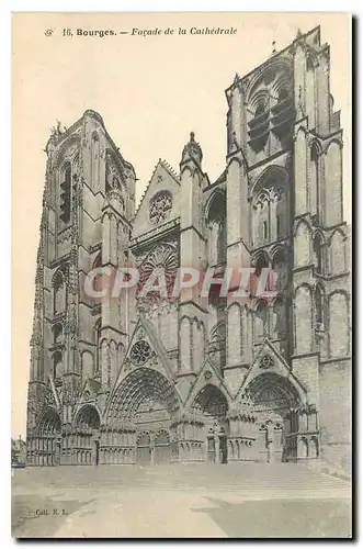 Cartes postales Bourges Facade de la Cathedrale