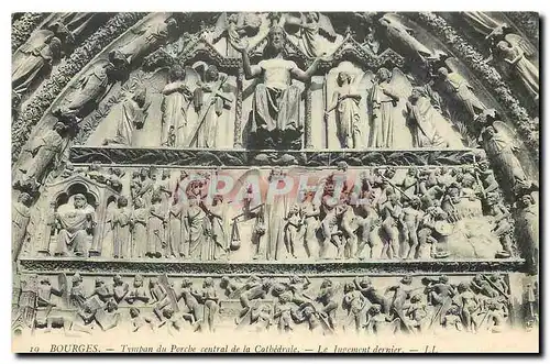 Cartes postales Bourges Tympan du Porche central de la Cathedrale Le Jugement Dernier