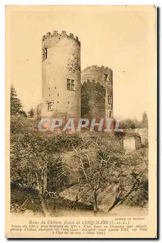 Cartes postales Restes du Chateau feodal d Cinq Mars I et L