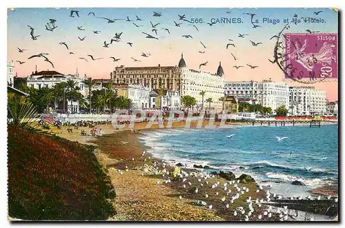 Cartes postales Cannes La Plage et les Hotels