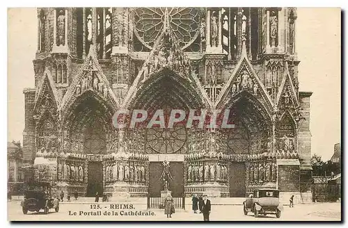 Ansichtskarte AK Reims Le Portail de la Cathedrale