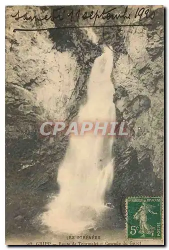 Cartes postales Les Pyrenees Gripp Route de Tourmalet Cascade du Garet