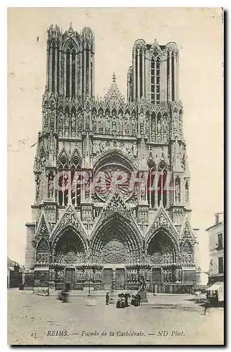 Ansichtskarte AK Reims Facade de la Cathedrale