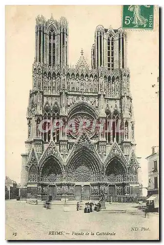 Ansichtskarte AK Reims Facade de la Cathedrale